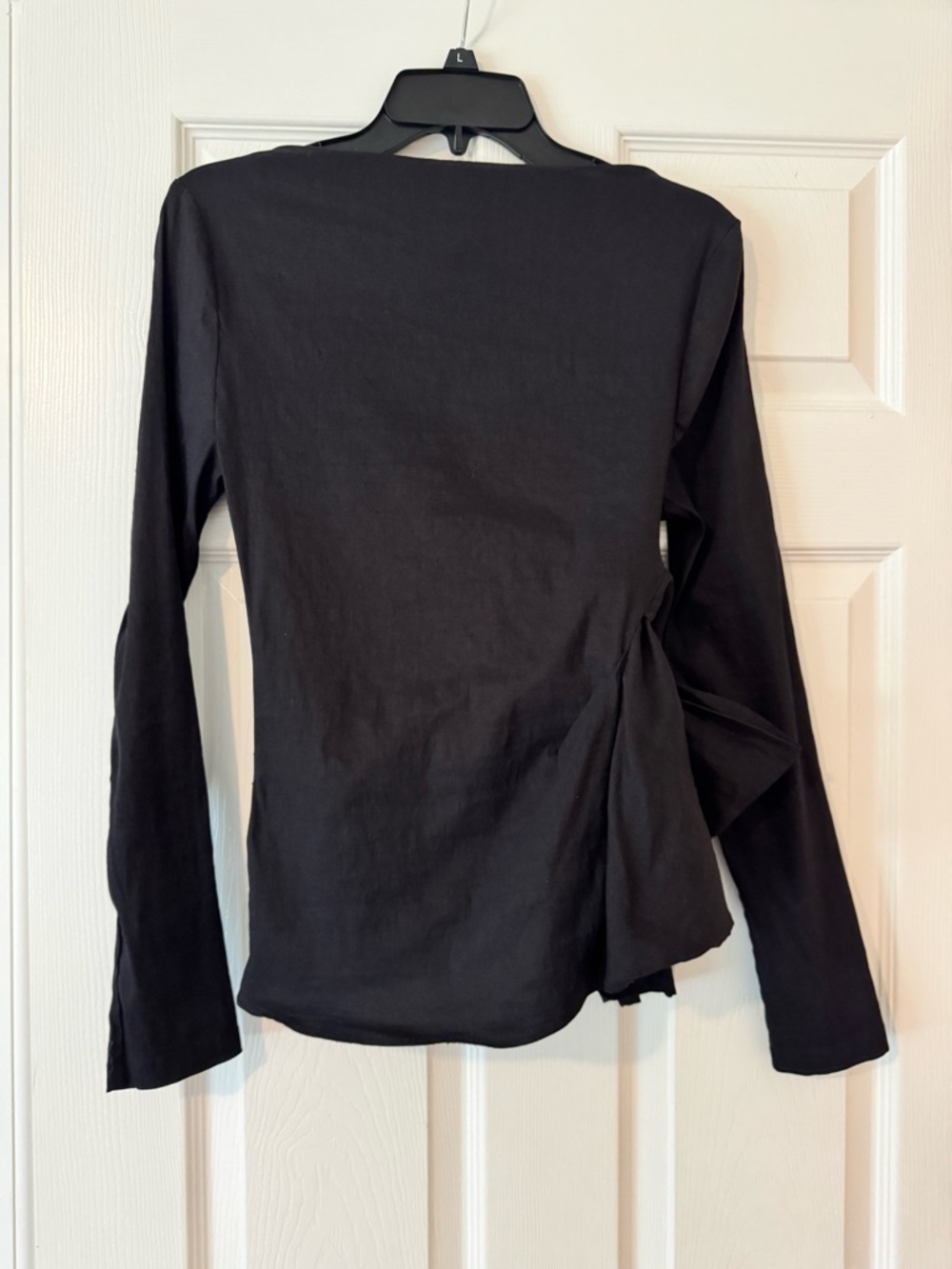 Zara Black Long Sleeve Side Tie Blouse - Picture 3 of 3